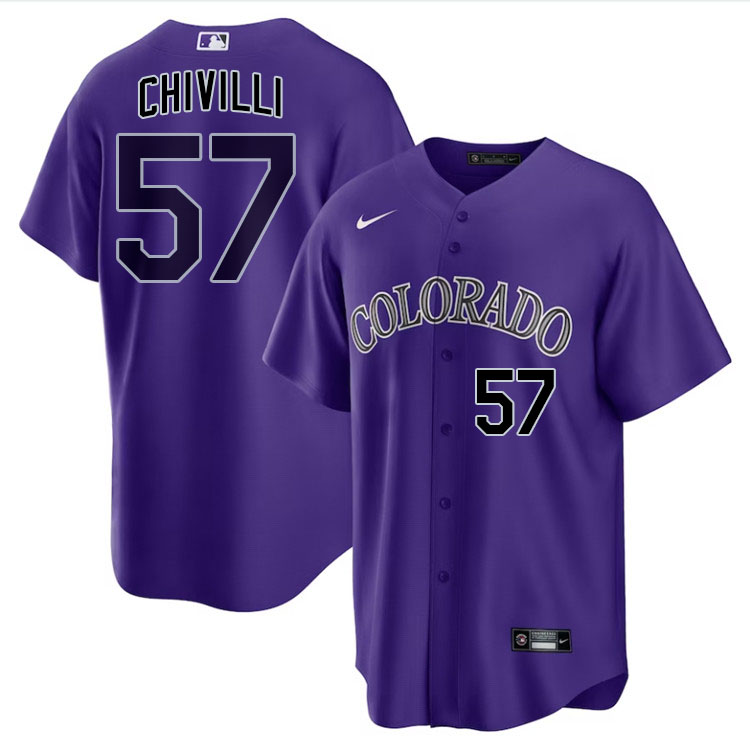 Angel Chivilli Colorado Rockies Jersey,Uniforms,Gears Stitched-Purple